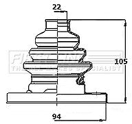 First Line - CV JOINT BOOT KIT - FCB6317 - Fits: BMW 7 Series