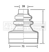 First Line - CV JOINT BOOT KIT - FCB2738 - Fits: Citroen, Peugeot - Inner