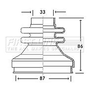 First Line - CV JOINT BOOT KIT - FCB2763 - Fits: Citroen Relay - Inner