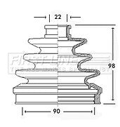 First Line - CV JOINT BOOT KIT - FCB2276 - Fits: Honda - Outer