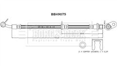 Borg & Beck - BRAKE HOSE - BBH9075 - Fits: Civic X Saloon,Hatchback 2017-