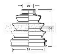 First Line - CV JOINT BOOT KIT - FCB2332 - Fits: Isuzu Trooper - Outer