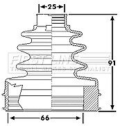 First Line - CV JOINT BOOT KIT - FCB6265 - Fits: Mini Cooper, One, Clubman