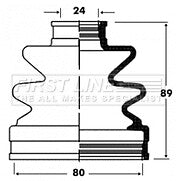 First Line - CV JOINT BOOT KIT - FCB2824 - Fits: Hyundai Coupe, Elantra - Inner