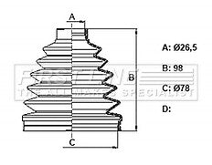 First Line - CV JOINT BOOT KIT - FCB6389 - Fits: Mercedes ML Class -03/09