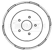 Borg & Beck - BRAKE DRUM - BBR7186 - Fits: Ford Transit (RWD) Single 00-