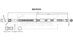 Borg & Beck - BRAKE HOSE - BBH9020 - Fits: Kuga III (2019-) DFK