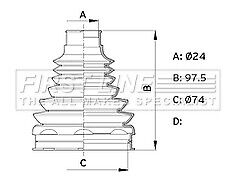 First Line - CV JOINT BOOT KIT - FCB6120 - Fits: Fiat Panda Mk3 4x4