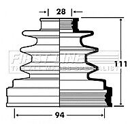 First Line - CV JOINT BOOT KIT - FCB2877 - Fits: Toyota Hi Lux