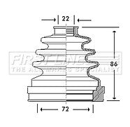 First Line - CV JOINT BOOT KIT - FCB2782 - Fits: Rover 75 - Inner