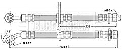 Borg & Beck - BRAKE HOSE - BBH6744 - Fits: Honda Accord VI(CH,CK,CG,CL)