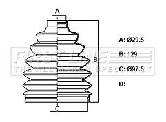 First Line - CV JOINT BOOT KIT - FCB6427 - Fits: Mercedes A-Class 2012-