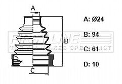 First Line - CV JOINT BOOT KIT - FCB6351 - Fits: Renault Laguna II