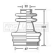 First Line - CV JOINT BOOT KIT - FCB2417 - Fits: Rover Group/GM - Inner