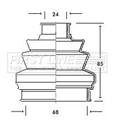 First Line - CV JOINT BOOT KIT - FCB2042 - Fits: Ford - Inner and Outer