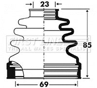 First Line - CV JOINT BOOT KIT - FCB2879 - Fits: Audi, Seat, VW, Volvo