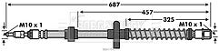 Borg & Beck - BRAKE HOSE - BBH7847 - Fits: PSA C5,C6,407,508