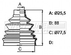 First Line - CV JOINT BOOT KIT - FCB6130 - Fits: Fiat Panda