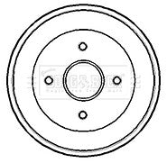 Borg & Beck - BRAKE DRUM - BBR7168 - Fits: Renault Kangoo 1.4i 1.9 10/99-