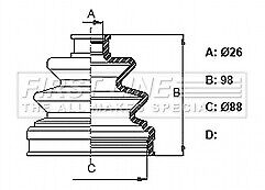 First Line - CV JOINT BOOT KIT - FCB6364 - Fits: Nissan Murano