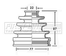 First Line - CV JOINT BOOT KIT - FCB2298 - Fits: Toyota - Outer
