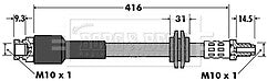 Borg & Beck - BRAKE HOSE - BBH7425 - Fits: PSA Jumper,Boxer,Fiat Ducato