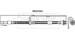 Borg & Beck - BRAKE HOSE - BBH7654 - Fits: Nissan Pixo 04/09-