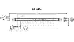 Borg & Beck - BRAKE HOSE - BBH8994 - Fits: Focus 2018- HN,HM,HP