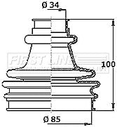 First Line - CV JOINT BOOT KIT - FCB2280R - Fits: Citroen - Outer