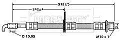 Borg & Beck - BRAKE HOSE - BBH7417 - Fits: PSA 107,C1,Toyota Aygo