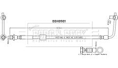 Borg & Beck - BRAKE HOSE - BBH8981 - Fits: Range Rover Velar (2017-) L560