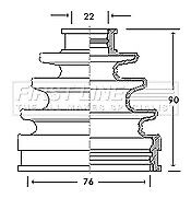 First Line - CV JOINT BOOT KIT - FCB2107 - Fits: Toyota - Outer