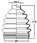 First Line - CV JOINT BOOT KIT - FCB2363 - Fits: Skoda Fabia - Outer