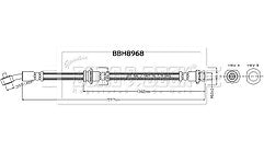 Borg & Beck - BRAKE HOSE - BBH8968 - Fits: Micra V (2016-) K14