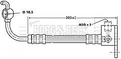 Borg & Beck - BRAKE HOSE - BBH6809 - Fits: Mazda MX5 90-94