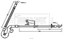 Borg & Beck - BRAKE HOSE - BBH7764 - Fits: PSA C5 III,C6,407,407SW