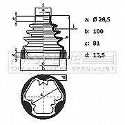 First Line - CV JOINT BOOT KIT - FCB6440 - Fits: HILUX