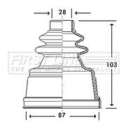 First Line - CV JOINT BOOT KIT - FCB2775 - Fits: Citroen, Fiat, Peugeot - Inner
