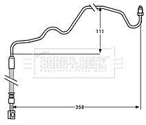 Borg & Beck - BRAKE HOSE - BBH7533 - Fits: VAG A3,TT,Leon,Rapid,Bora,Golf