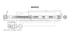 Borg & Beck - BRAKE HOSE - BBH9031 - Fits: A3 2019- 8YA, Golf VIII 2019- CD1