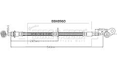 Borg & Beck - BRAKE HOSE - BBH8960 - Fits: C-HR (2016-) X1