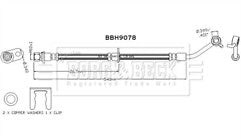 Borg & Beck - BRAKE HOSE - BBH9078 - Fits: Civic X Saloon,Hatchback 2017-