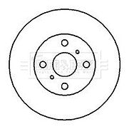 Borg & Beck - BRAKE DISC PAIR - BBD5104 - Fits: Toyota.corolla,prius. 92-