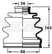 First Line - CV JOINT BOOT KIT - FCB2388 - Fits: Hyundai, Mazda - Outer
