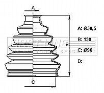 First Line - CV JOINT BOOT KIT - FCB6121 - Fits: Audi A4 & A5