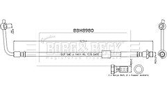 Borg & Beck - BRAKE HOSE - BBH8980 - Fits: Range Rover Velar (2017-) L560