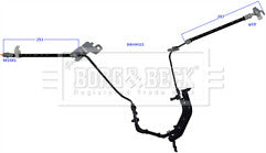 Borg & Beck - BRAKE HOSE - BBH9022 - Fits: Berlingo,Partner 2008-