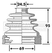 First Line - CV JOINT BOOT KIT - FCB6115 - Fits: Fiat Bravo II 2007-