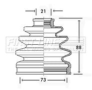 First Line - CV JOINT BOOT KIT - FCB2247 - Fits: Mitsubishi - Outer
