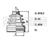 First Line - CV JOINT BOOT KIT - FCB6165 - Fits: Fiat Sedici 4X4